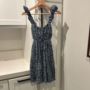 A&F- Floral Sleeveless Dress - navy and light blue